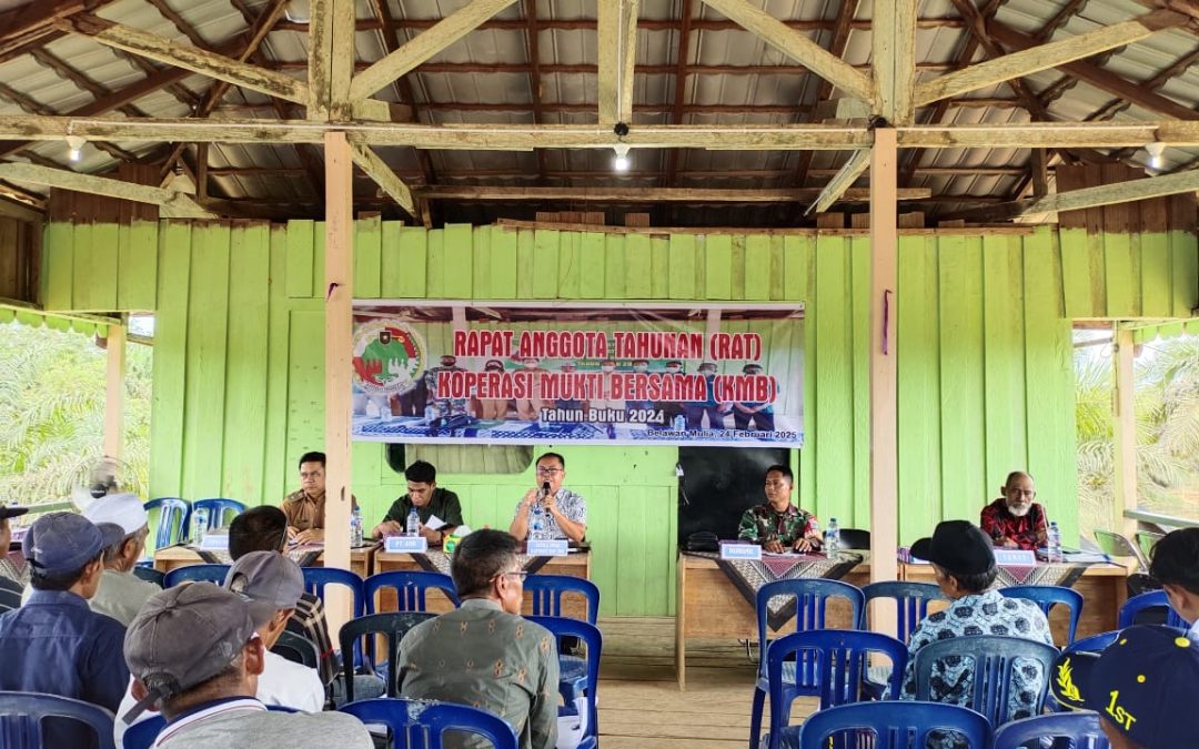 Rapat Anggota Tahunan Koperasi Produsen Mukti Bersama di Desa Belawan Mulia pada 24 Februari 2025